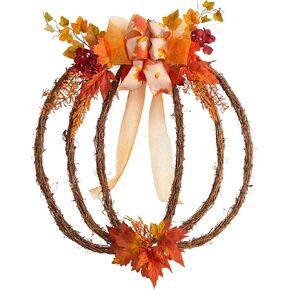 Nearly Natural 26in. Autumn Pumpkin Artificial Vine Fall Wreath