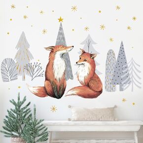 Mfault Winter Welcome Owl Wall Decals Stickers, Winter Season Birds Branches Pine Cones Snowflakes Decorations Bedroom Art, 2025 New Year Christmas Holiday Home Kitchen Decor