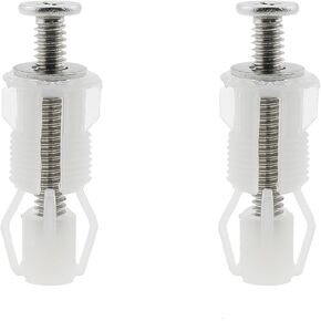 2PCS Toilet Blind Hole Fitting Toilet Seat Fixing Toilet Seat Fixing Bolt Rising Plug White Toilet Seat Hinge Screw Suitable for Toilet Seat Blind Hole Fixing Kit