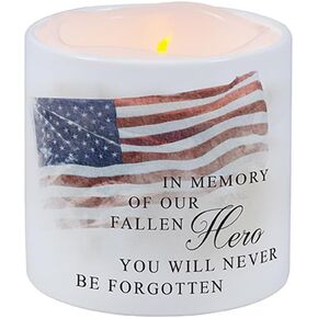 شمعة معطرة LED من Carson Fallen Hero مع حامل سيراميك، ارتفاع 8.25 سم، زخرفة مركزية in Kuwait