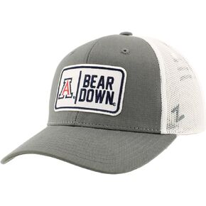 ZHATS Standard NCAA Officially Licensed Snapback Hat Big Rig Patch White Gray Defer, One Size
