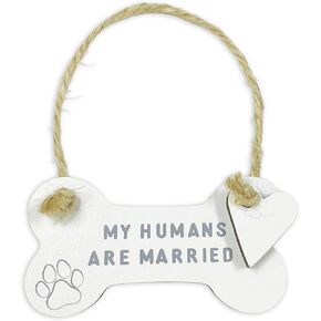 Bridal Shower Gifts Wooden Engagement Party Decorations My Humans are Married Dog Bone Engagement Announcement Sign