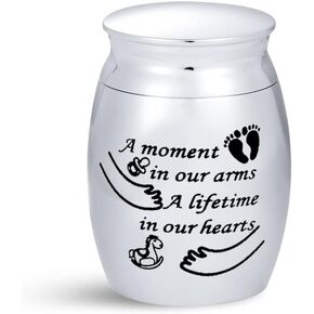 Mini Cremation Urn for Ashes Cremation Keepsake My Little Baby Memorial A Moment in Our Arms Lifetime in Our Hearts