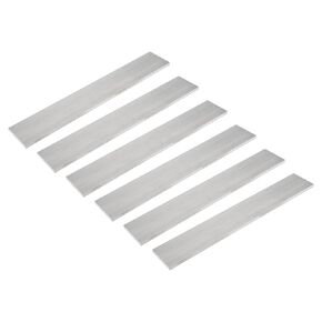 MECCANIXITY 6 Pcs Square Aluminum Flat Bar, 1/4" (6mm) Thick x 2" (50mm) Width x 12" (305mm) Long 6061 Aluminum Flat Plate Solid New Mill Stock Silver for Industrial Building