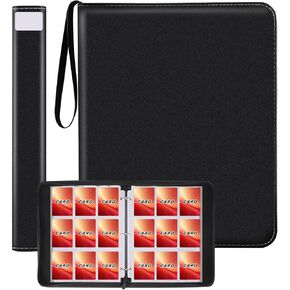 9 Pocket Trading Card Binder, 900 Double Sided Pocket Card Binder, 50 Removable Sleeves, PU Leather Cover Card Collection Album Book, Sport Game Card Storage Binder Fit for MTG TCG