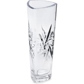 Royal Imports Flower Rose Vase Crystal-Look Glass, Clear Modern Decorative Centerpiece, Wedding Table Bouquet, Living Room Gift - Star Design Short
