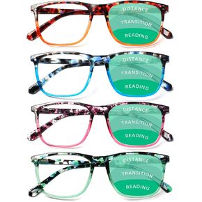 4 عبوات من نظارات القراءة متعددة البؤر التقدمية للنساء، بمفصلات زنبركية مضادة للضوء الأزرق، قارئات الموضة in Kuwait