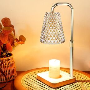 Candle Warmer Electric Wax Lamp - Candle Melt Lamp with Timer Dimmable Crystal Table Lamp Adjust Height for Jar Candles House Warming Gifts Home Bedroom Decor Candle Light Wax Warmers with 3 Bulbs