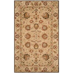 SAFAVIEH Antiquity Collection 4' x 6' Beige / Beige AT812A Handmade Traditional Oriental Premium Wool Area Rug