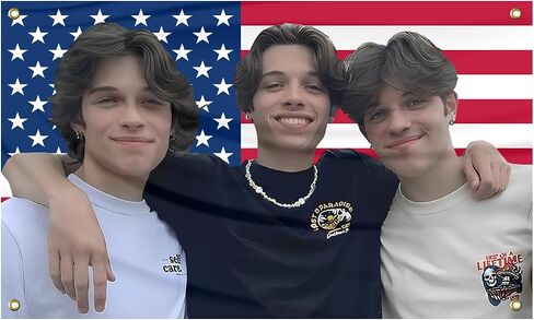 Generic Triplets USA 3X5Ft Funny Tapestry Sturniolo flags with four grommets for college dorm Bedroom, Living room, Man Cave Frat Decoration in Saudi Arabia