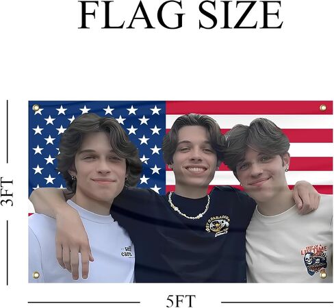 Generic Triplets USA 3X5Ft Funny Tapestry Sturniolo flags with four grommets for college dorm Bedroom, Living room, Man Cave Frat Decoration in Saudi Arabia