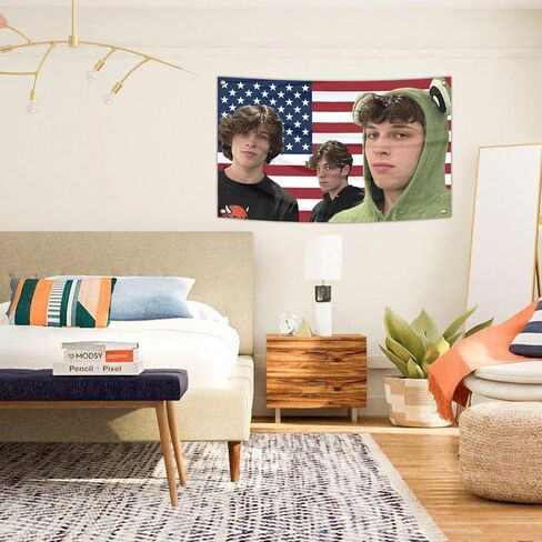 Generic Triplets USA 3X5Ft أعلام ستورنيولو المزخرفة المضحكة مع أربع حلقات لغرفة نوم النوم الجامعي، وغرفة المعيشة، وديكور كهف الرجال in Saudi Arabia