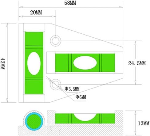 4 منصات مستوى صغير ذات وظيفة مغناطيسية على شكل حرف T يمكن استخدامها مع مستوى صغير وخرزة فقاعية أفقية (أسود (أحمر)) in Kuwait