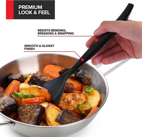 12 Count 10-Inch Disposable Serving Spoons, Black Plastic Serving Spoons for Catering Weddings, Holiday Parties, and More, Large Plastic Serving Utensils for Buffet, Party Spoons, Stock Your Home in Saudi Arabia