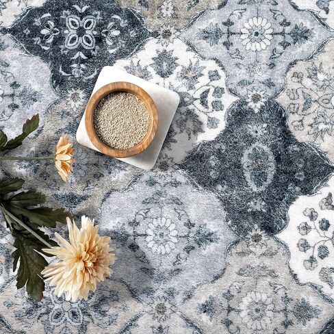 2x6 Runners for Hallways - Washable Runner Rug Non-Slip Kitchen Runner, Vintage Distressed Runner Rugs with Rubber Backing Carpet for Entryway Laundry Room Bedroom (Grey, 2x6ft) in Saudi Arabia