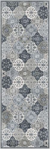 2x6 Runners for Hallways - Washable Runner Rug Non-Slip Kitchen Runner, Vintage Distressed Runner Rugs with Rubber Backing Carpet for Entryway Laundry Room Bedroom (Grey, 2x6ft) in Saudi Arabia