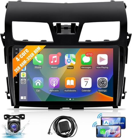 Leadfan Car Stereo Radio for Nissan Altima 2008 2009 2010 2011 2012 Wireless CarPlay Android Auto, 9" Touch Screen Car Audio Receiver WiFi GPS Navi FM Bluetooth Backup Camera SWC (Manual AC) in Saudi Arabia