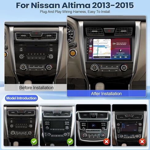 Leadfan Car Stereo Radio for Nissan Altima 2008 2009 2010 2011 2012 Wireless CarPlay Android Auto, 9" Touch Screen Car Audio Receiver WiFi GPS Navi FM Bluetooth Backup Camera SWC (Manual AC) in Saudi Arabia