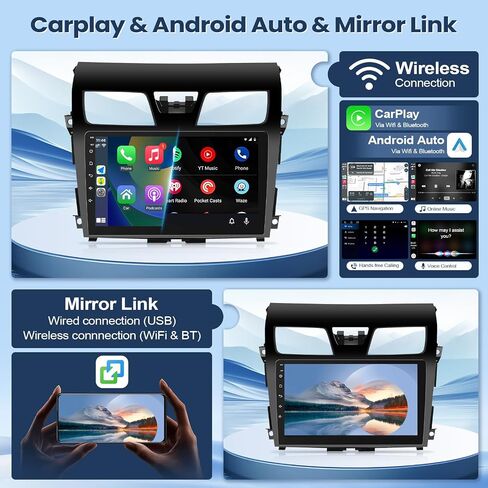 Leadfan Car Stereo Radio for Nissan Altima 2008 2009 2010 2011 2012 Wireless CarPlay Android Auto, 9" Touch Screen Car Audio Receiver WiFi GPS Navi FM Bluetooth Backup Camera SWC (Manual AC) in Saudi Arabia