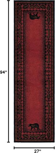 سجادة منطقة المشي من Rug Empire Rustic Lodge Cabin Bear Walk، مقاس 5'3"x7'3" in Saudi Arabia