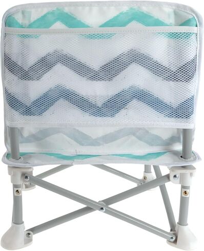 Nuby Easy Go Pop Up Foldable Booster Seat with Removable Tray and Travel Bag - Travel Floor and Booster Seat for Indoor/Outdoor Use - 3-Point Safety Adjustable Straps - 6+ Months, Safari in Saudi Arabia