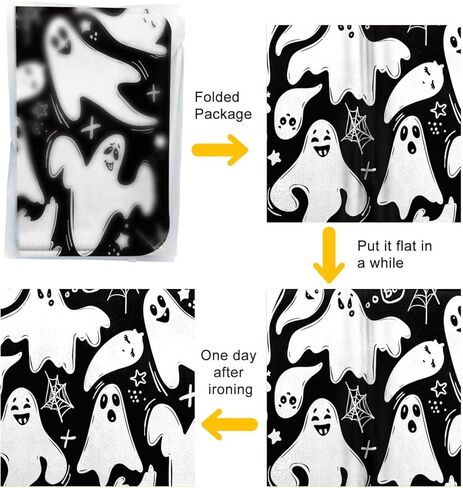 britimes هالوين حمام حصيرة للحمام أسود أبيض شبح القبور سجادة الحمام لا زلة، غطاء أرضية البساط الكلمة حصيرة 16x24 بوصة ديكور الحمام in Kuwait