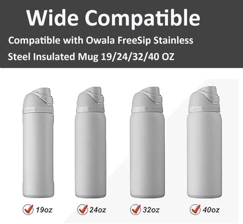 4 قطع سدادة بديلة متوافقة مع Owala FreeSip 24oz 32oz، أجزاء بديلة للغطاء العلوي لزجاجة المياه لـ Owala 19/24/32/40oz غطاء زجاجة سدادة للفم حشية من السيليكون in Saudi Arabia