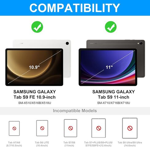 Tab S9 FE 5G Case with Keyboard, Smart Trackpad with Magnetic Detachable Bluetooth Keyboard, 7 Color Backlight, Slim Protective Cover with S Pen Holder for Galaxy Tab S9 FE 10.9"/S9 11 inch 2023 Black in Saudi Arabia