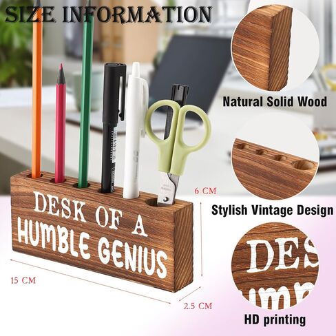 Desk Pen Pencil Holder, Cute Desk Accessory for Women Office, Wooden Desktop Utensil Storage Organizer Gift, Funny Pen Holder for Boss Coworker Friend (Document It or It Didn't Happen) in Saudi Arabia