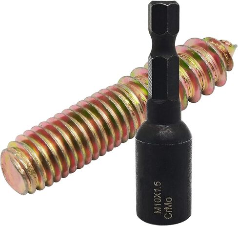 10 قطع M10X60mm مسامير مزدوجة الأطراف، وتد المسمار لتوصيل الخشب مع M10 شماعات بولت سائق in Saudi Arabia