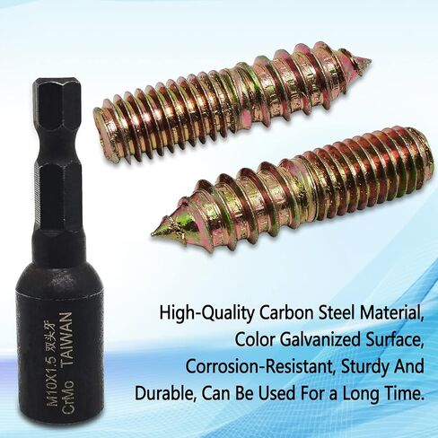 10 قطع M10X60mm مسامير مزدوجة الأطراف، وتد المسمار لتوصيل الخشب مع M10 شماعات بولت سائق in Saudi Arabia