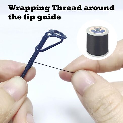 Aventik Fishing Rod Tip Repair Kit Complete with Rod Building Supplies, Glue, Wrapping Thread, Tips Top Eyelet Replacements for Fishing Pole Repair Kit in Saudi Arabia