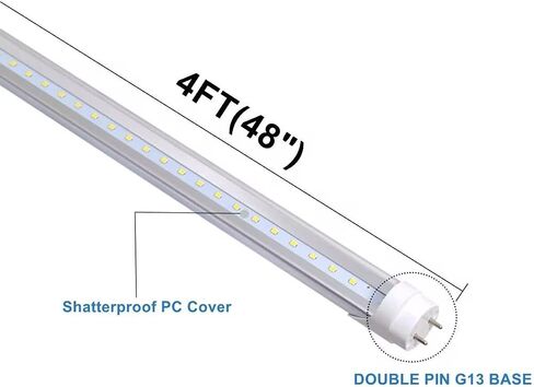 2FT LED Tube Light, T8 T10 Type B LED Light Bulb, 12W 5000K,1560LM High Bright, Replacement 24 Inch F20T12 Fluorescent,Double Ended Power, Clear Cover,4 Pack in Saudi Arabia