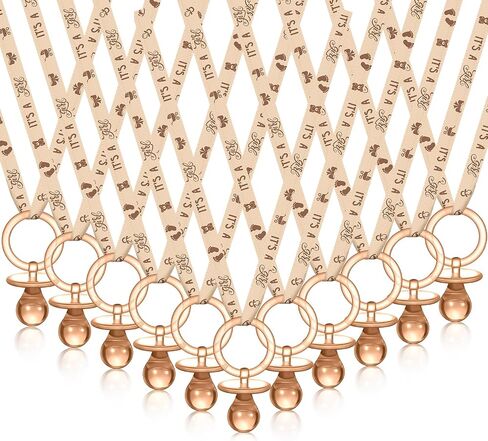 Junkin 60 Pieces Baby Shower Pacifiers Necklace Acrylic Baby Pacifiers Party Favors Pacifiers Charm Pacifiers Necklace for Girls Boys Baby Shower Party Decorations (White, Pink, Blue) in Saudi Arabia