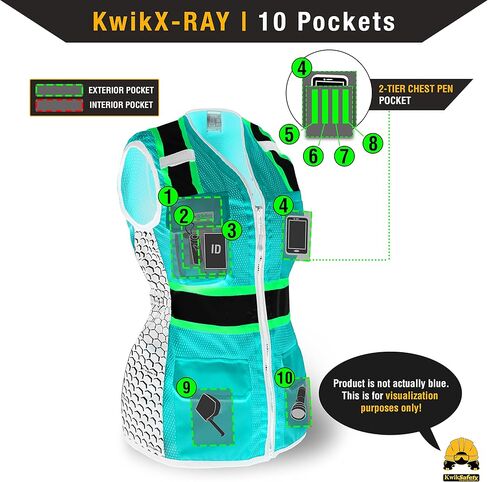 KwikSafety - Charlotte, NC - FIRST LADY Safety Vest for Women, High Visibility Reflective Strips, Meets ANSI & OSHA in Kuwait