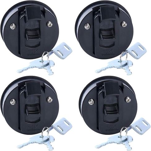 Amarine Made 2" Flush Pull Slam Latch for Boat Deck Hatch 1/4" Door Locking Style-Black (4-Pack) in Saudi Arabia