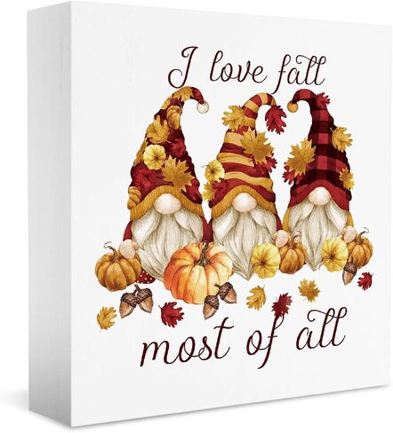 Fall Decor, Fall Decorations For Home Office, Autumn Sign, Fall Decorations, Fall Thanksgiving decorations, But I Think I Love Fall Most Of All Sign, Fall Desk Shelf Decor 5 X 5 Inch in Saudi Arabia