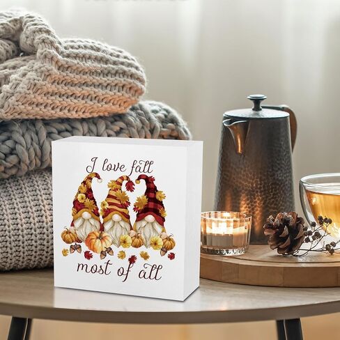 Fall Decor, Fall Decorations For Home Office, Autumn Sign, Fall Decorations, Fall Thanksgiving decorations, But I Think I Love Fall Most Of All Sign, Fall Desk Shelf Decor 5 X 5 Inch in Saudi Arabia