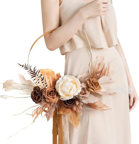Ling's Moment Dried Terracotta Wedding Floral Hoop Wreath for Bridesmaids,Set of 6,for Bridal Shower,Ceremony Anniversary in Kuwait