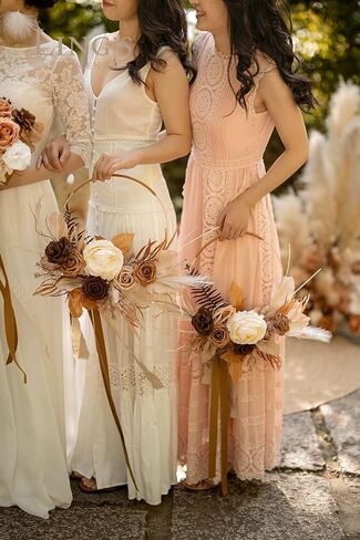 Ling's Moment Dried Terracotta Wedding Floral Hoop Wreath for Bridesmaids,Set of 6,for Bridal Shower,Ceremony Anniversary in Kuwait