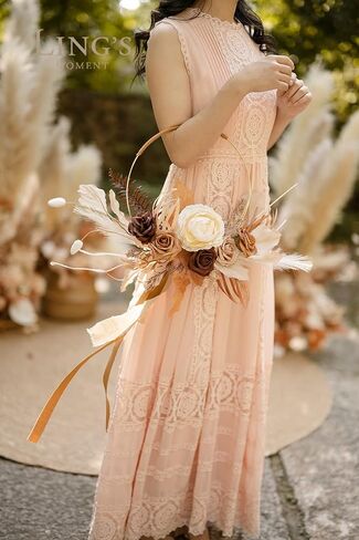Ling's Moment Dried Terracotta Wedding Floral Hoop Wreath for Bridesmaids,Set of 6,for Bridal Shower,Ceremony Anniversary in Kuwait