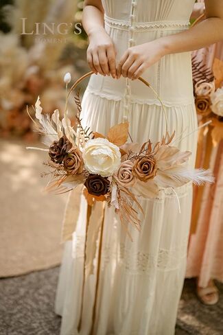 Ling's Moment Dried Terracotta Wedding Floral Hoop Wreath for Bridesmaids,Set of 6,for Bridal Shower,Ceremony Anniversary in Kuwait
