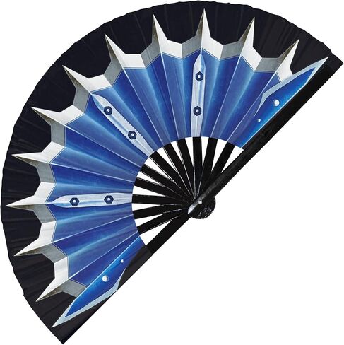Female Ninja Fan Folding Fan UV Glow Hand Fans War Fans Cosplay Outfit Costume Halloween Ninja Blades Bamboo Fan Cosplay Accessories (2-3) in Saudi Arabia