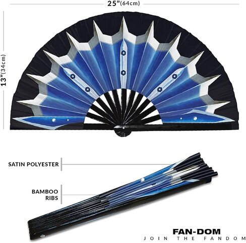 Female Ninja Fan Folding Fan UV Glow Hand Fans War Fans Cosplay Outfit Costume Halloween Ninja Blades Bamboo Fan Cosplay Accessories (2-3) in Saudi Arabia