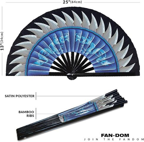 Female Ninja Fan Folding Fan UV Glow Hand Fans War Fans Cosplay Outfit Costume Halloween Ninja Blades Bamboo Fan Cosplay Accessories (2-3) in Saudi Arabia