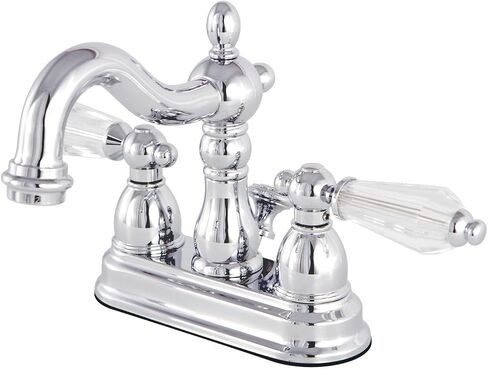 Kingston Brass KB1601WLL 4 "صنبور مرحاض مركزي مع نافذة منبثقة للبيع بالتجزئة، 4-3/4" في صنبور الوصول، كروم in Saudi Arabia