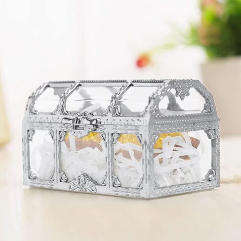 GANAZONO 12pcs Transparent Treasure Chest Candy Boxes Candy Storage Boxes for Wedding Christmas Birthday Party 9x5.2x5cm in Saudi Arabia