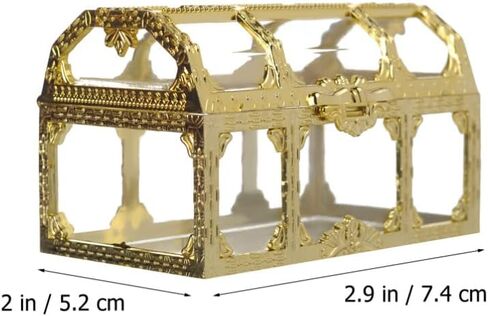 GANAZONO 12pcs Transparent Treasure Chest Candy Boxes Candy Storage Boxes for Wedding Christmas Birthday Party 9x5.2x5cm in Saudi Arabia