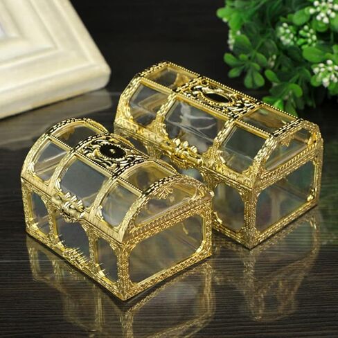 GANAZONO 12pcs Transparent Treasure Chest Candy Boxes Candy Storage Boxes for Wedding Christmas Birthday Party 9x5.2x5cm in Saudi Arabia
