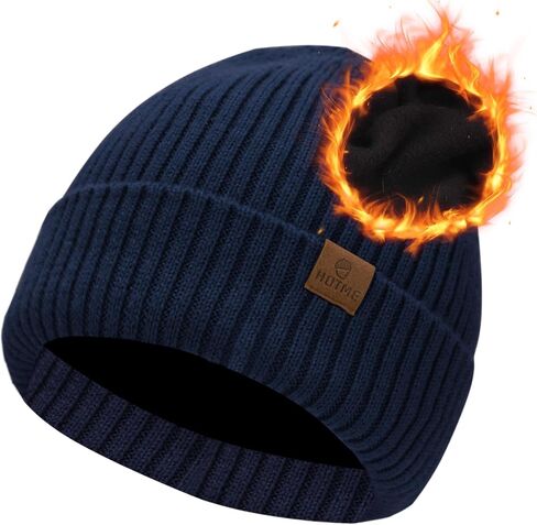 Oversized XL XXL Unisex Merino Wool Beanie with Fleece Lining Cold Weather Winter Hat Big Head in Kuwait